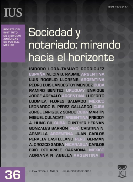 					View Vol. 9 No. 36 (2015): Sociedad y notariado: mirando hacia el horizonte
				