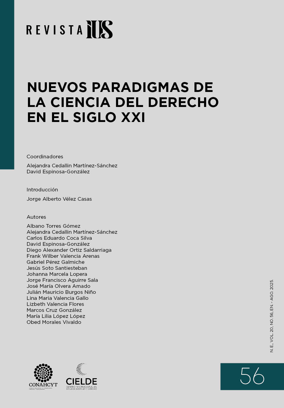 					Ver Vol. 20 Núm. 56 (2025): Nuevos Paradigmas de la Ciencia del Derecho en el Siglo XXI
				